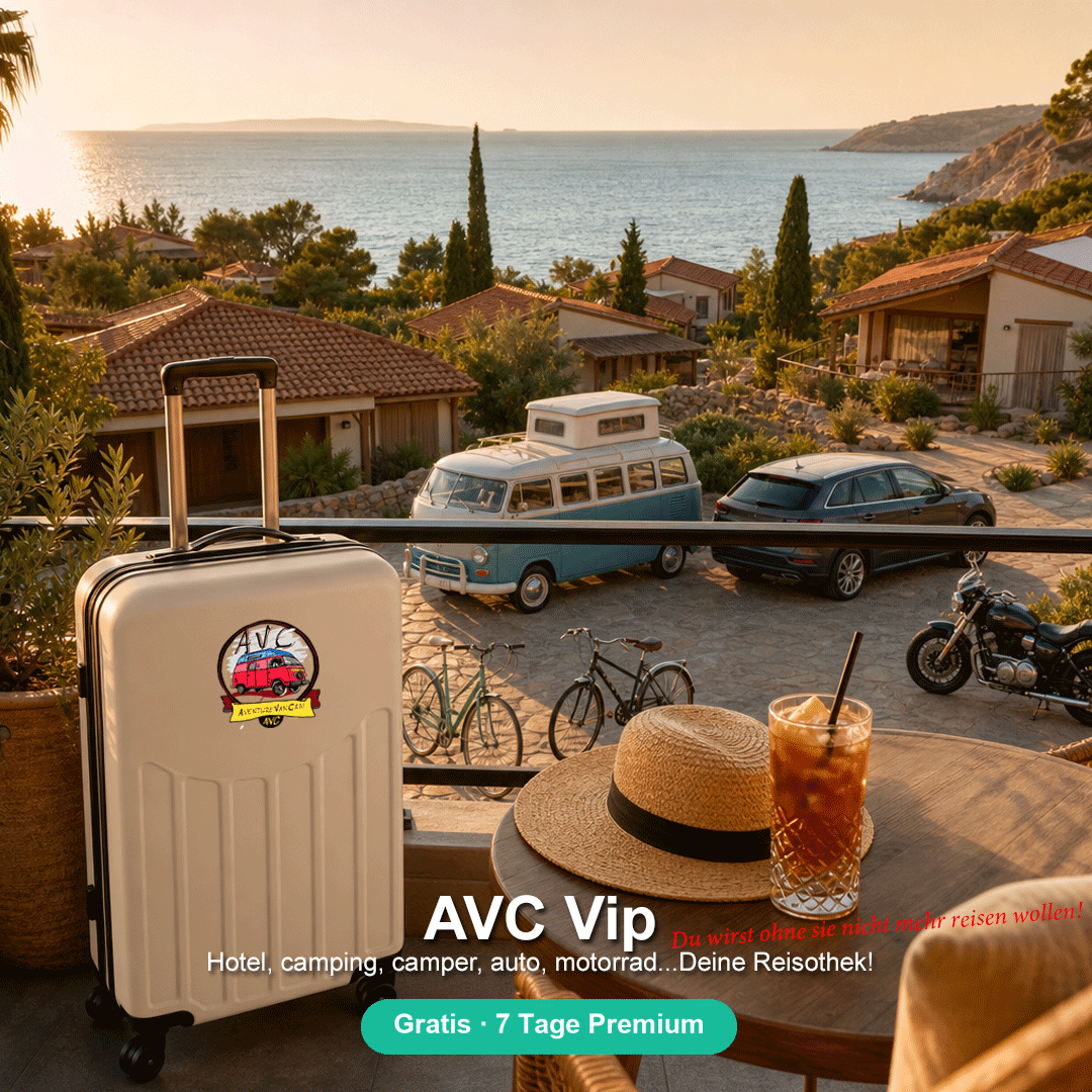 AVC Vip — Deine Reisothek: Hotel, Camping, Camper, Auto und Motorrad
