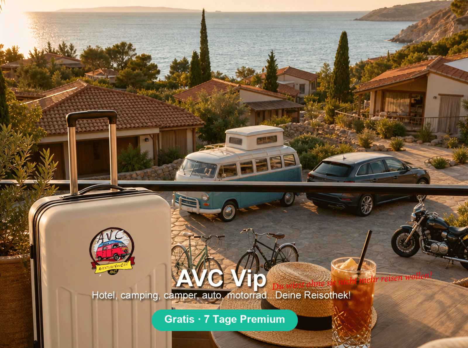 AVC Vip — Deine Reisothek: Hotel, Camping, Camper, Auto und Motorrad